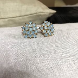 Blue and gold earrings